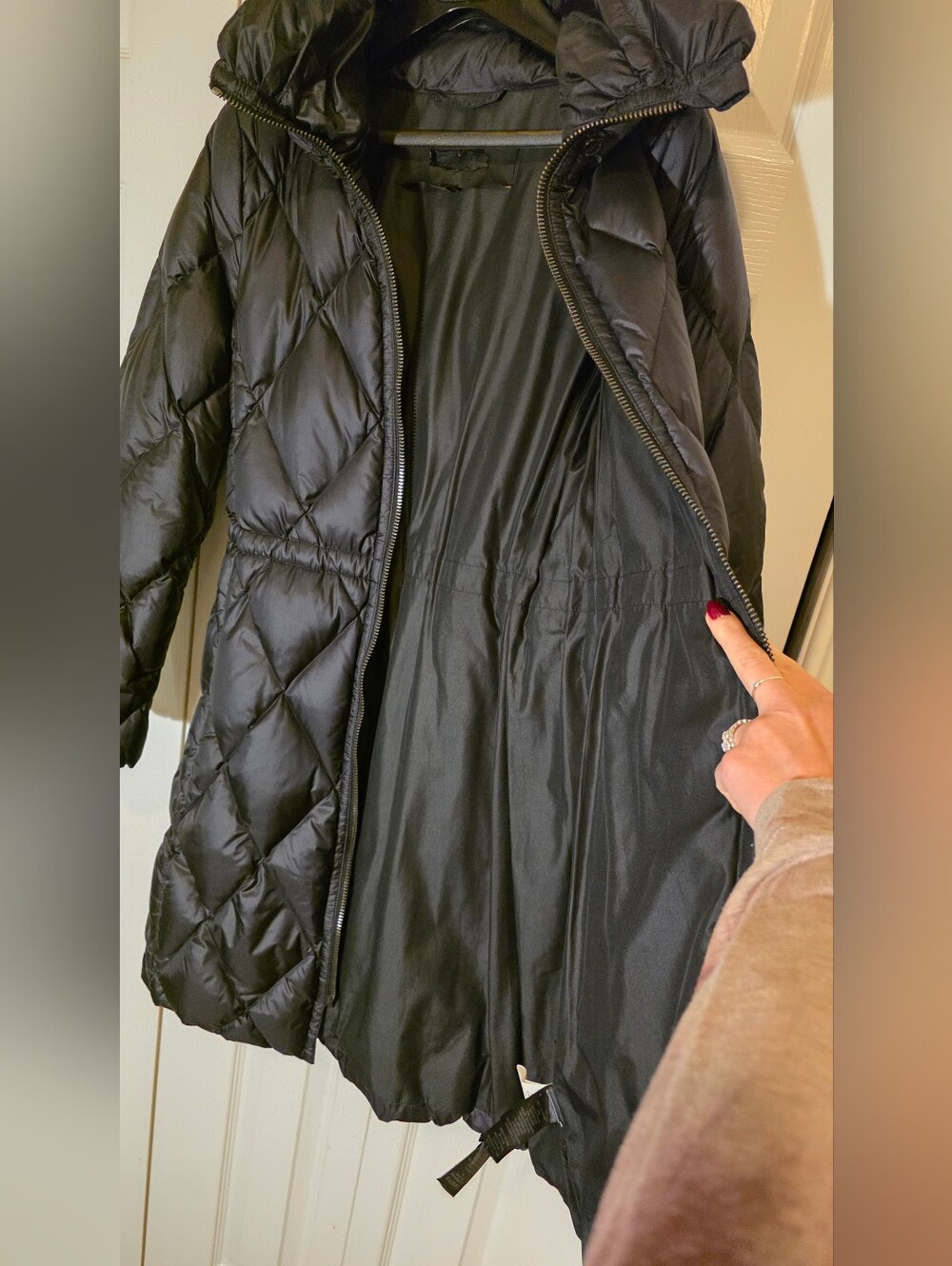Coach Duck Down Quilted Belted Long Puffer Coat Black XS - Picture 12 of 16